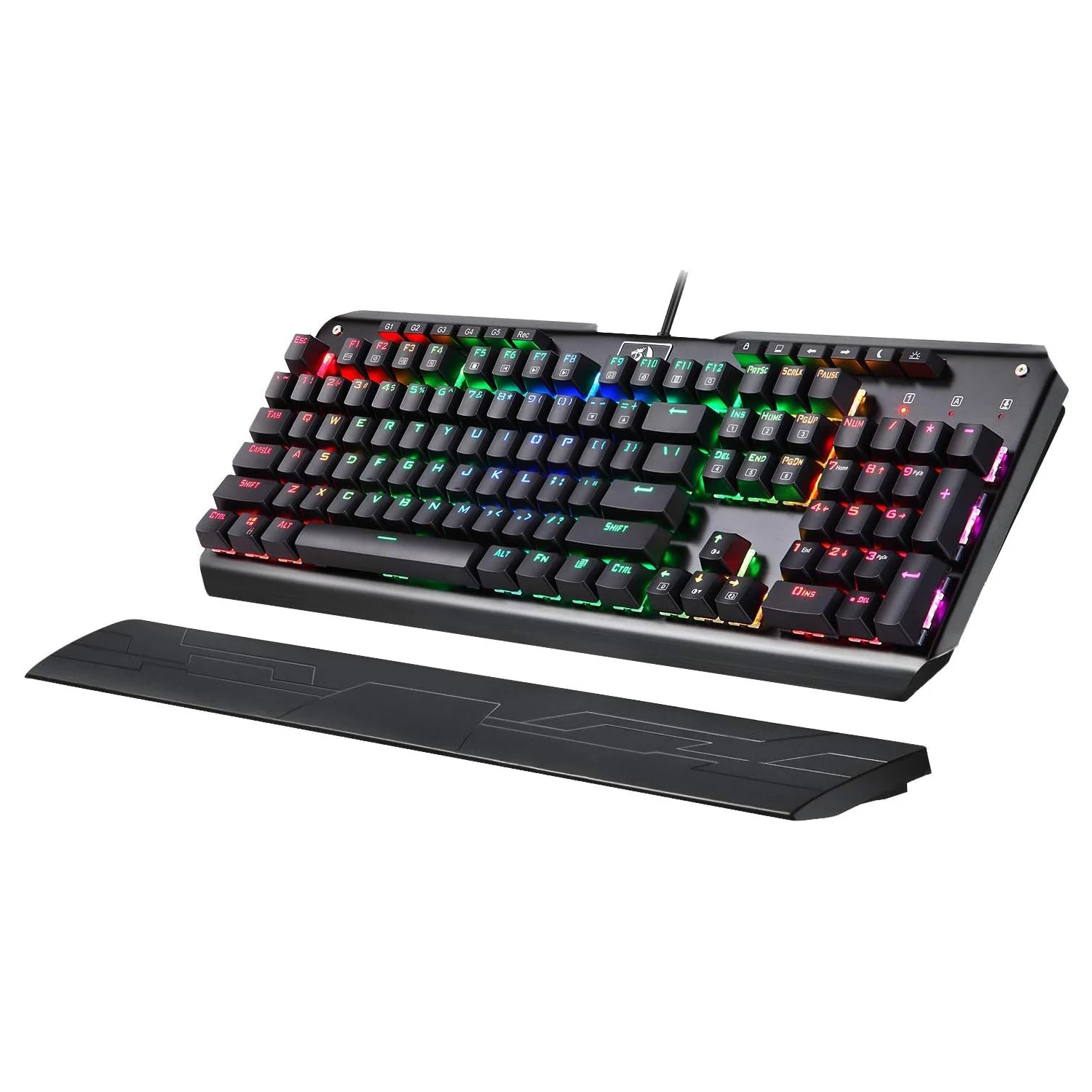 Redragon K555-R INDRAH Rainbow LED Backlit Mechanical Gaming Keyboard Blue Switch