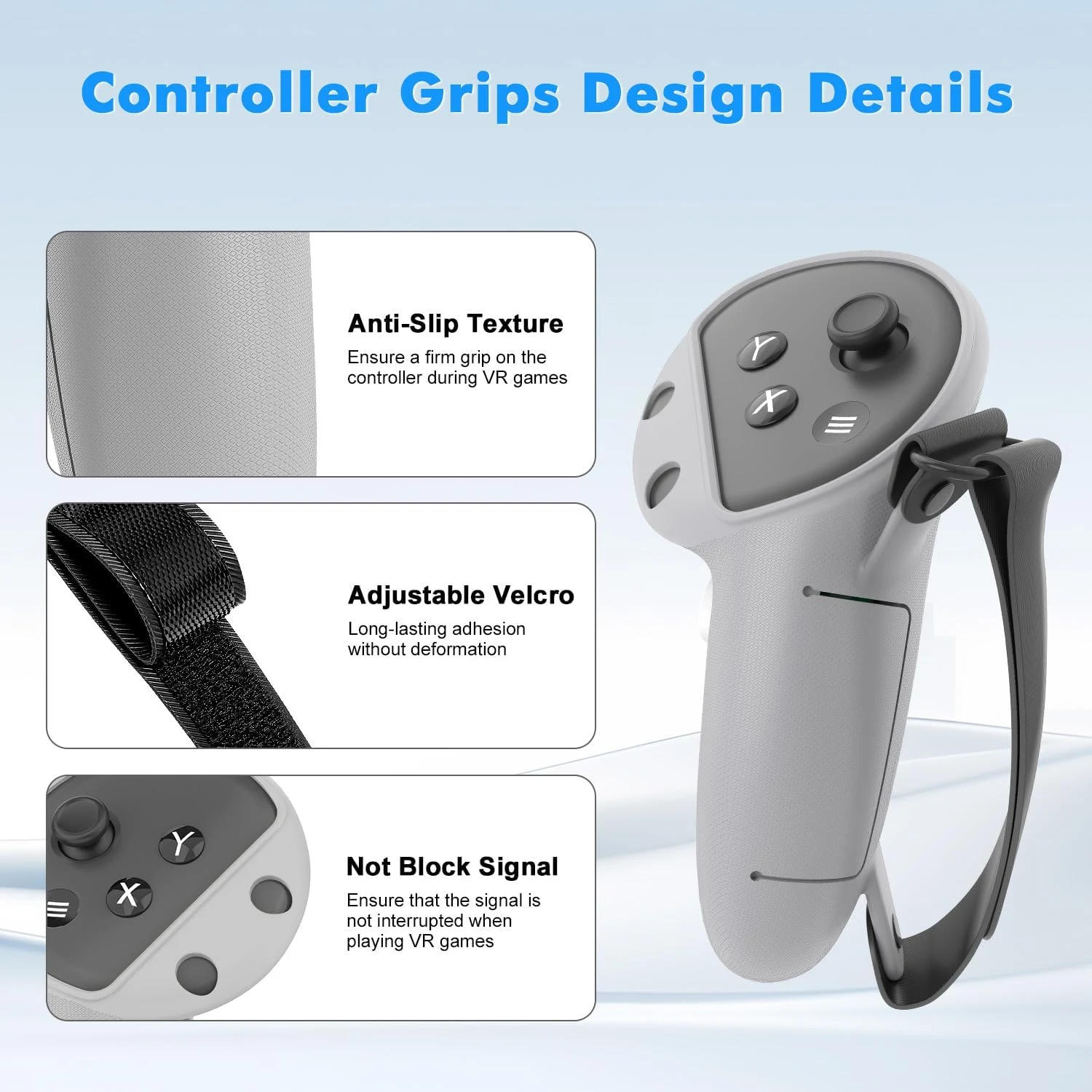White controller grip covers for Meta Quest 3 controllers