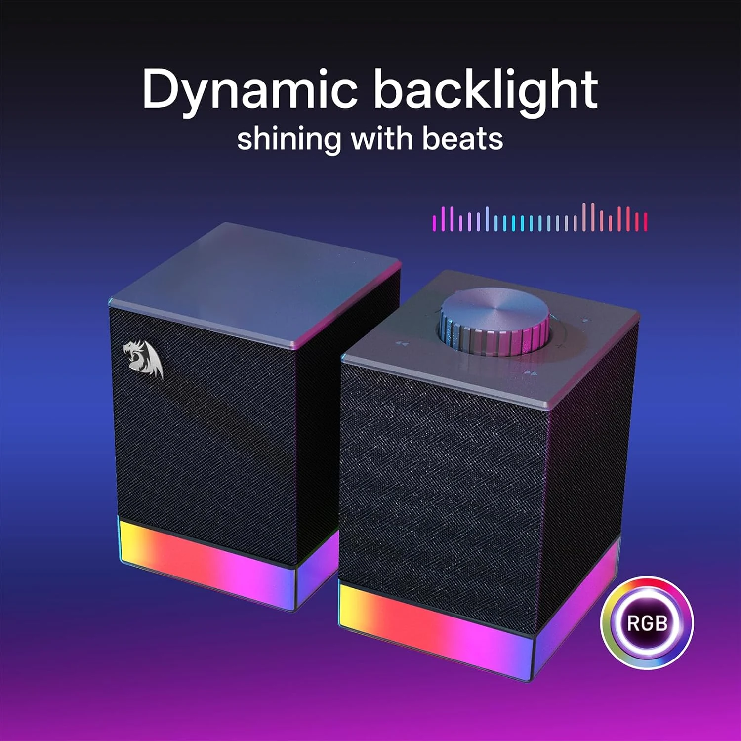 Redragon GS517 Glyph Wireless RGB Stereo PC Gaming Speaker