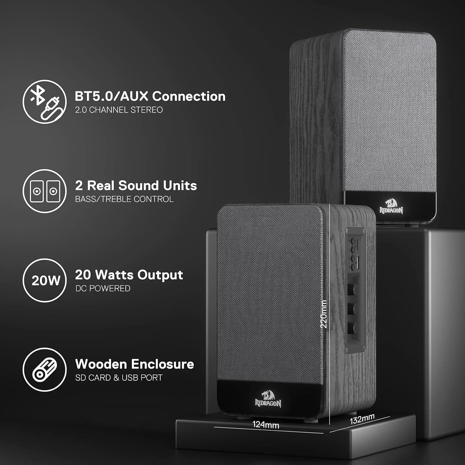 Redragon GS813 Stereo Wireless PC Gaming Speaker
