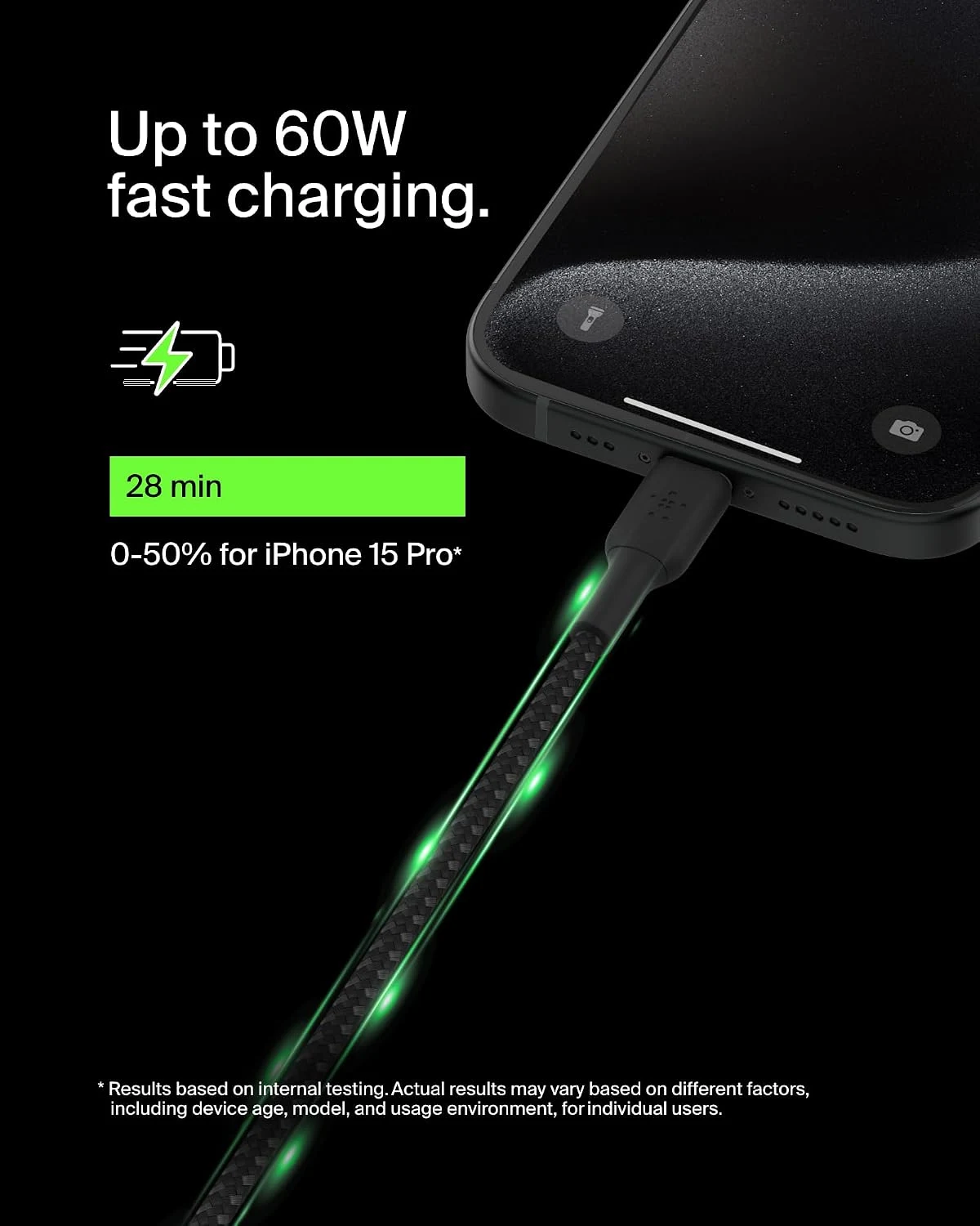 Belkin BoostCharge Braided USB-C to USB-C Cable 60W - 1m - Black