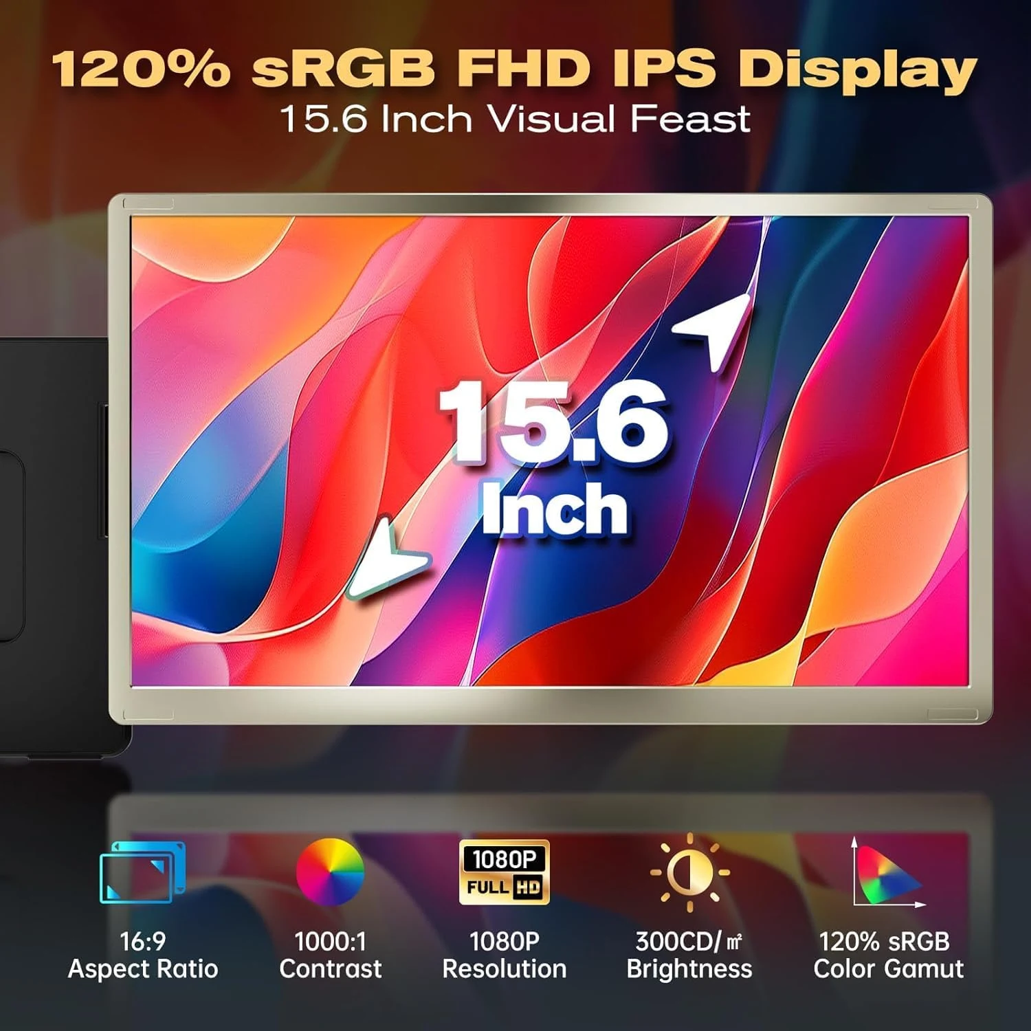 V2COM S6 15.6" FHD IPS Triple Laptop Screen Extender