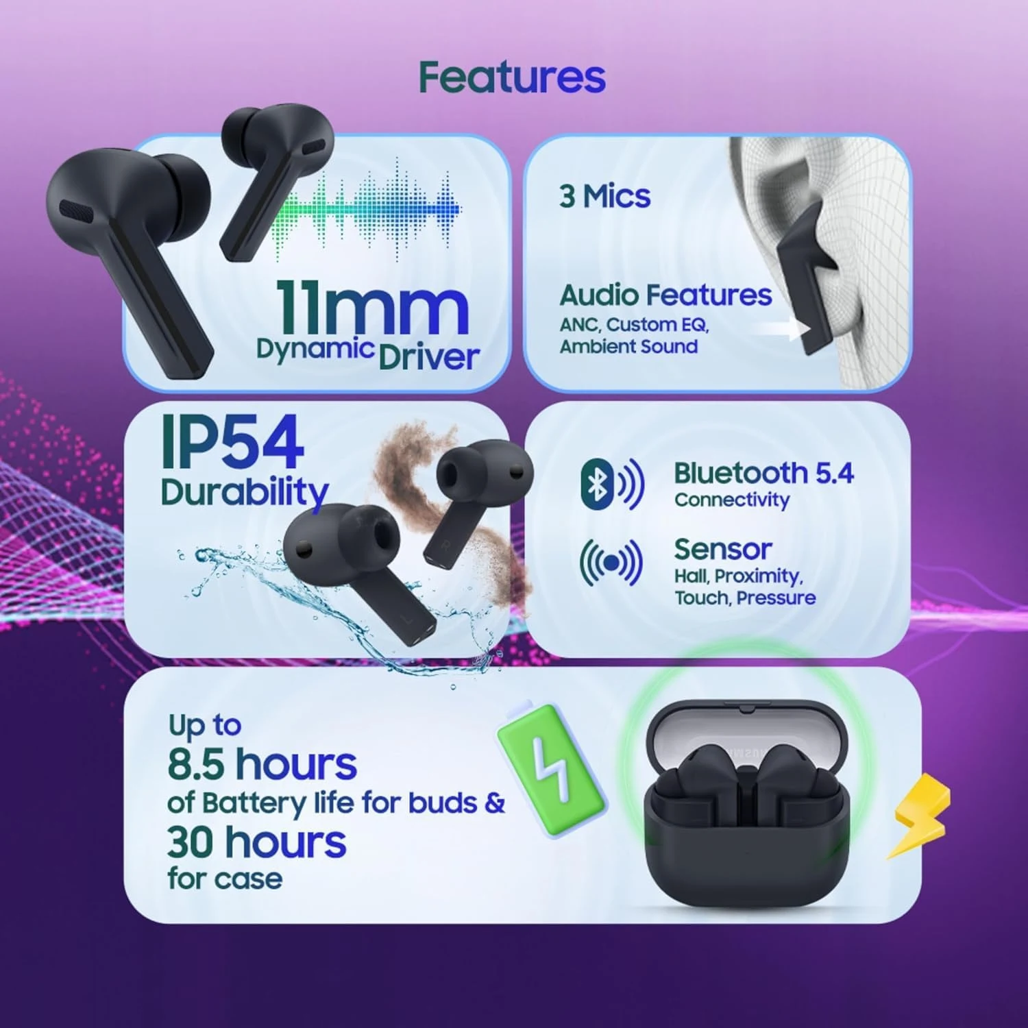 Samsung Galaxy Buds3 FE 11mm dynamic driver