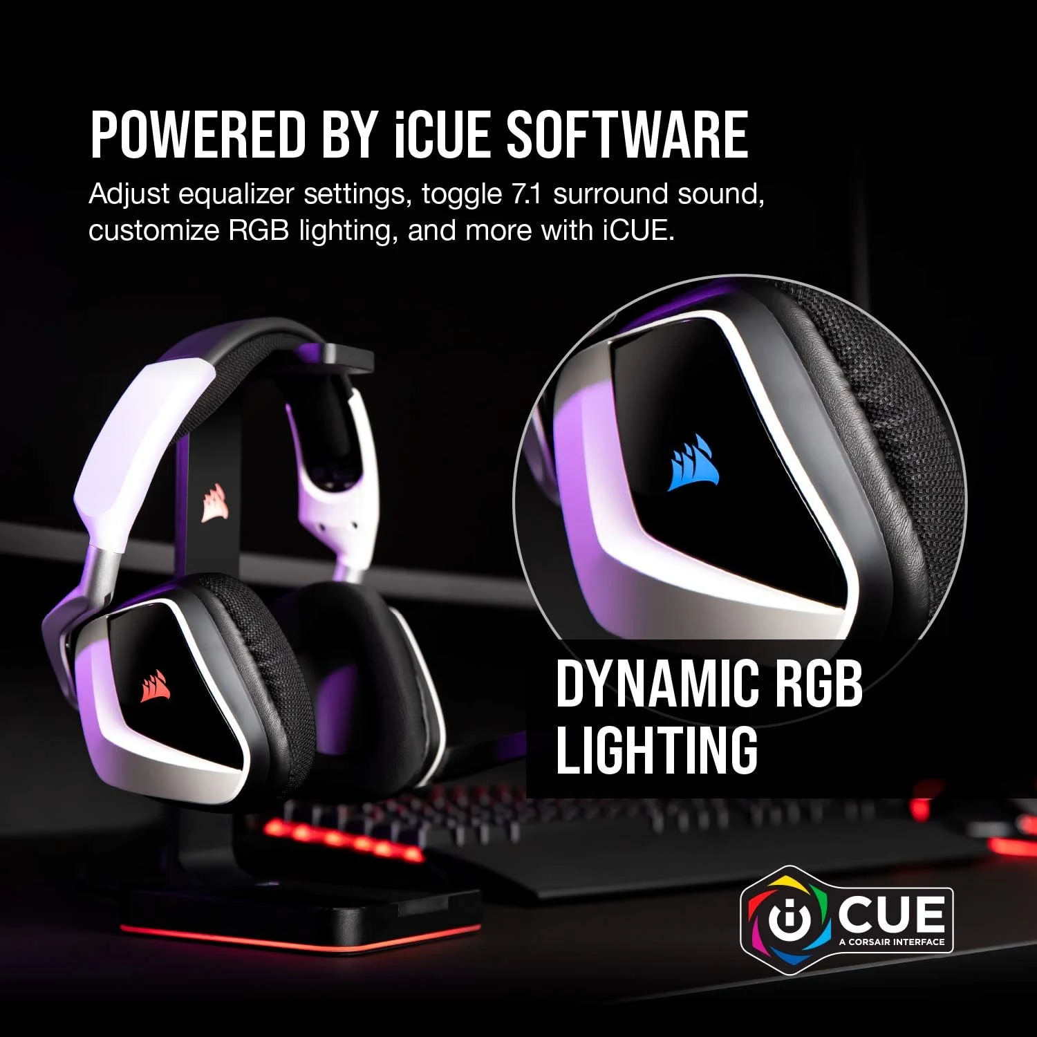 CORSAIR VOID RGB ELITE Wireless Gaming Headset - White