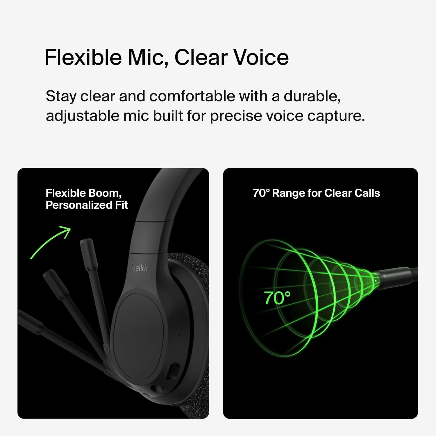 Belkin SoundForm Adapt Wireless Over-Ear Headset - Black
