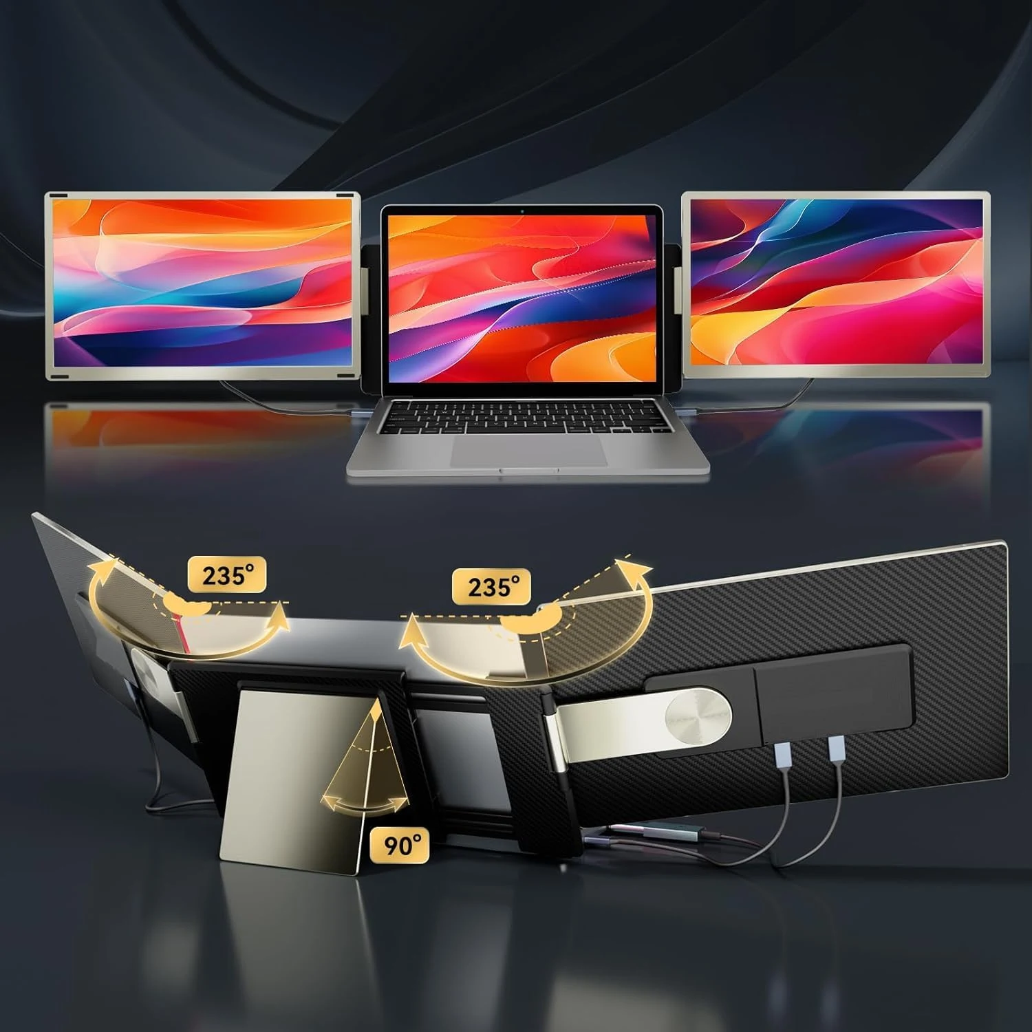 V2COM S6 موسع شاشة مزدوج قابل للفصل 15.6 بوصة للابتوب