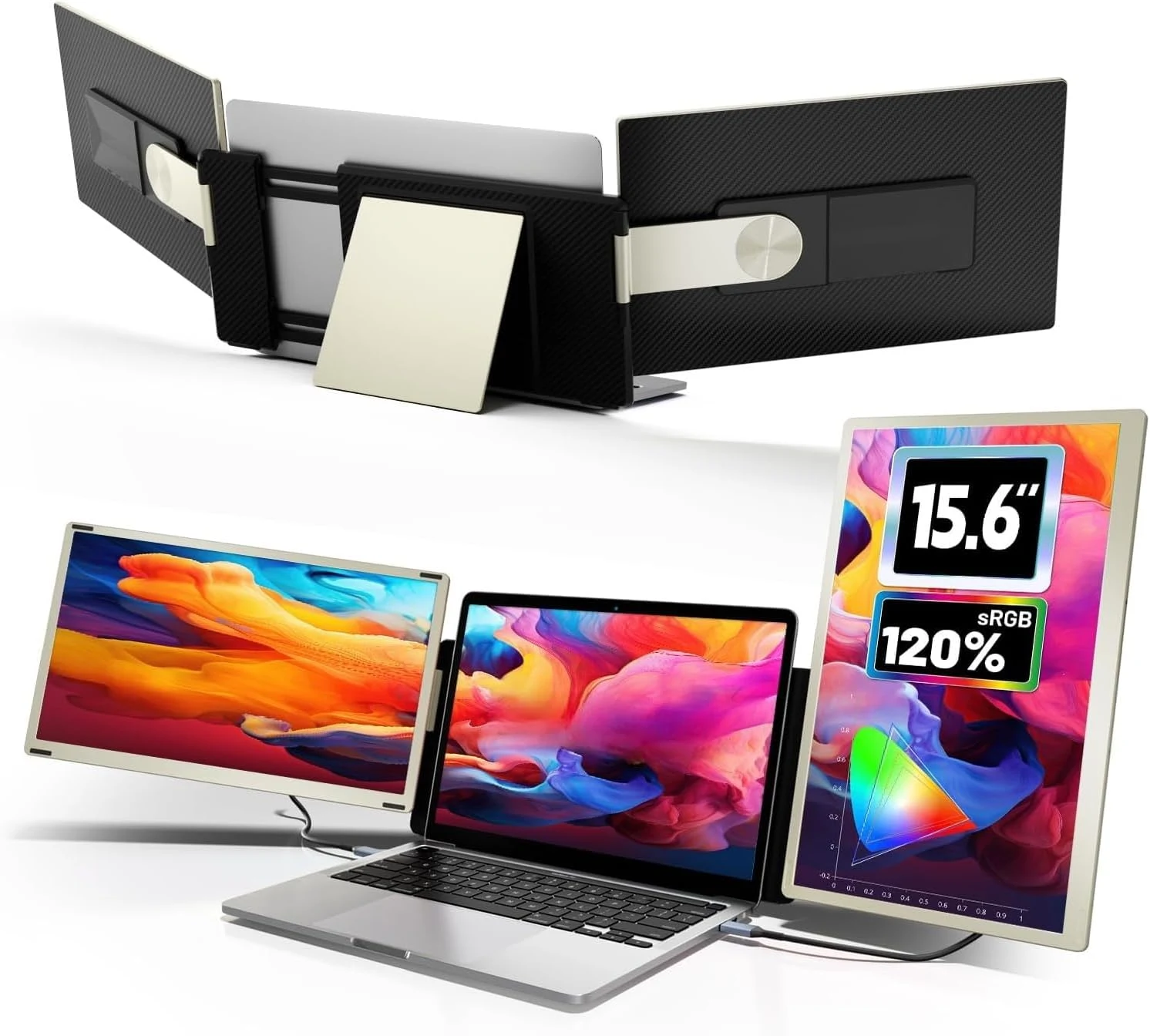 V2COM S6 موسع شاشة ثلاثي 15.6 بوصة FHD IPS للابتوب