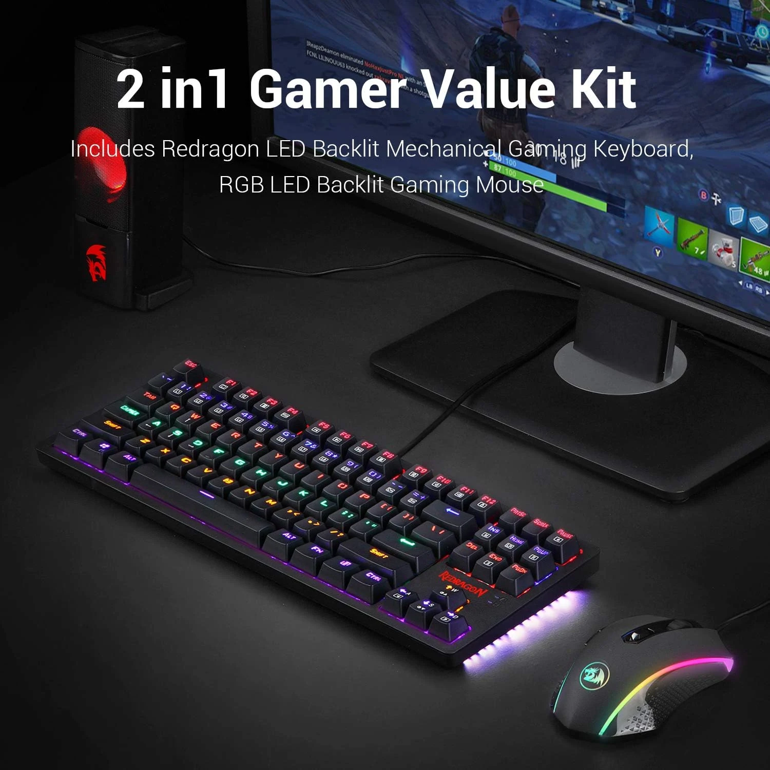 Redragon S113 Mechanical Wired Rainbow Gaming Keyboard and Mouse Combo