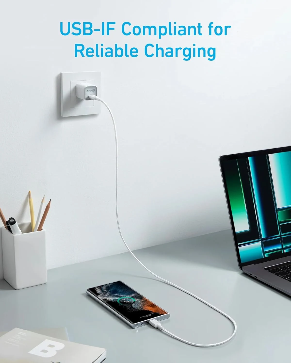 Anker USB-A to USB-C Cable Fast Charging - White