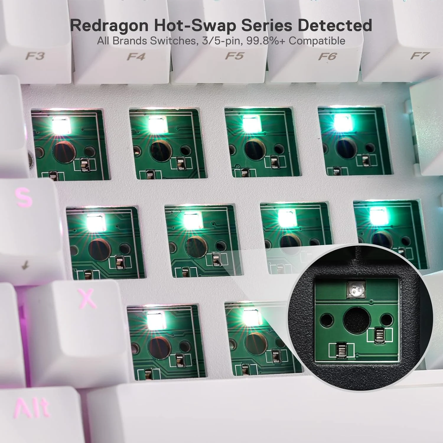 ريدراجون K530W برو كيبورد RGB - بلو سويتش - أبيض
