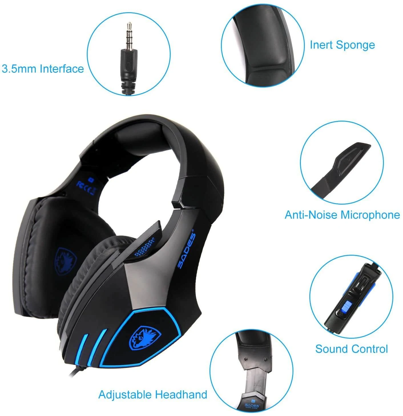 SADES Gaming Headphone SA819 Wired Gaming Headset
