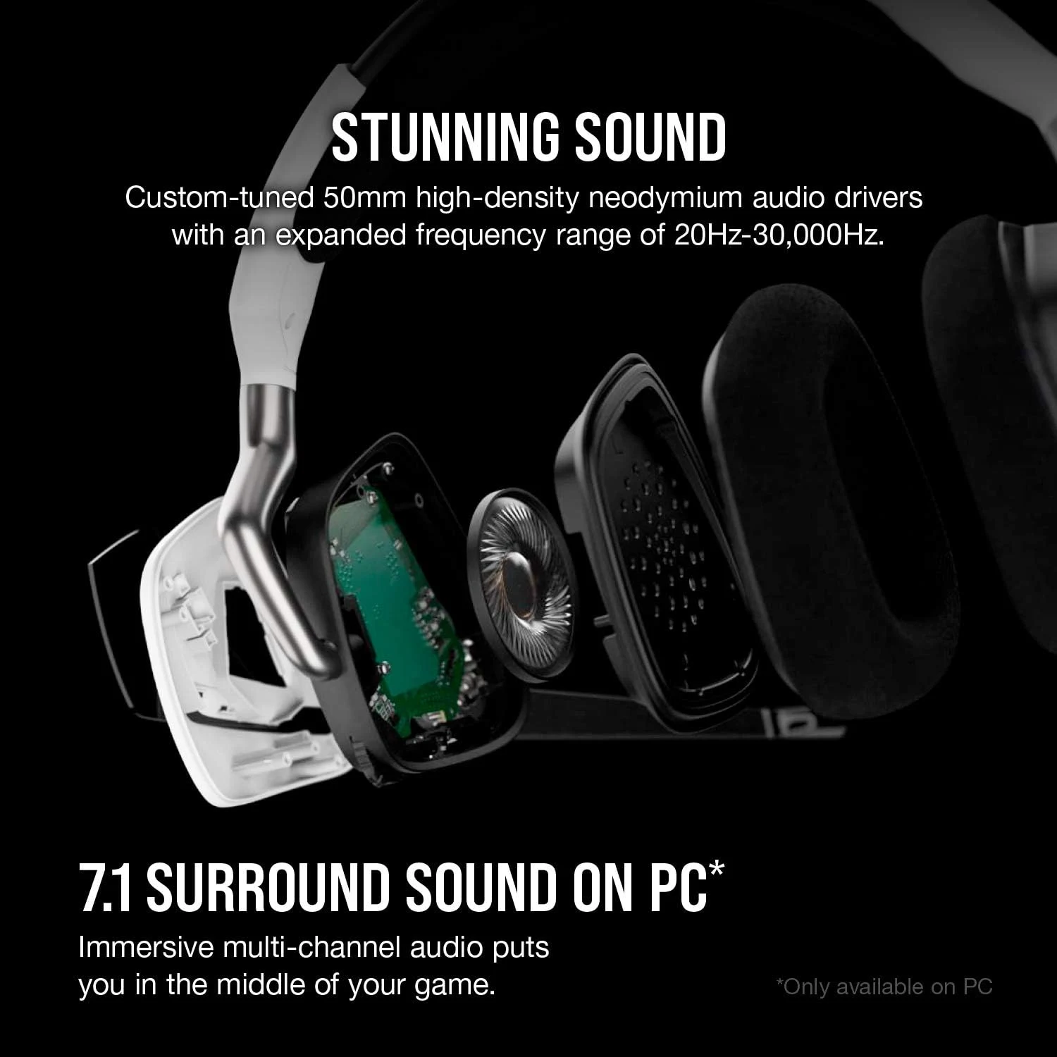 CORSAIR VOID RGB ELITE Wireless Gaming Headset - White