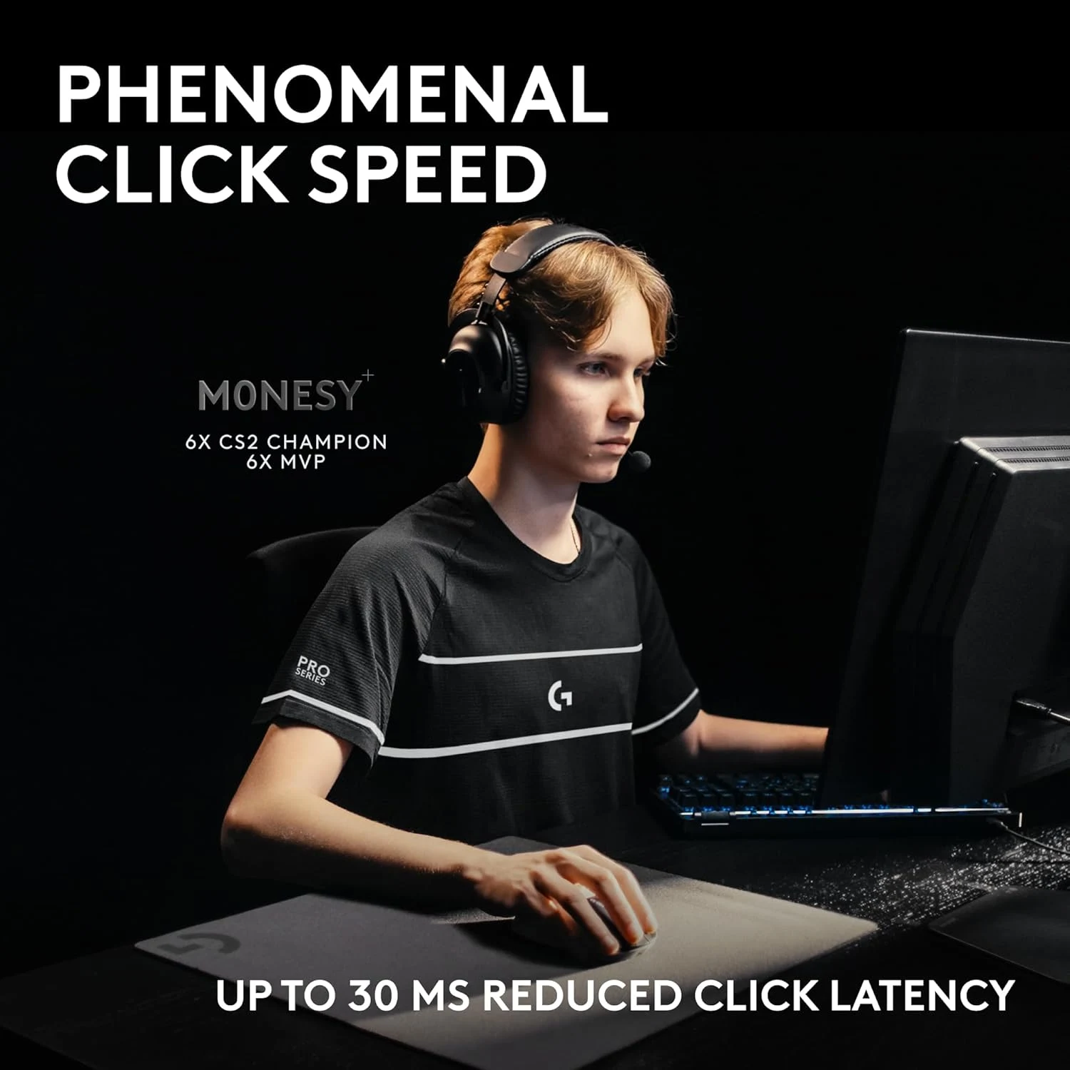 Logitech G PRO X2 SUPERSTRIKE LIGHTSPEED Wireless Gaming Mouse - Lunar Eclipse