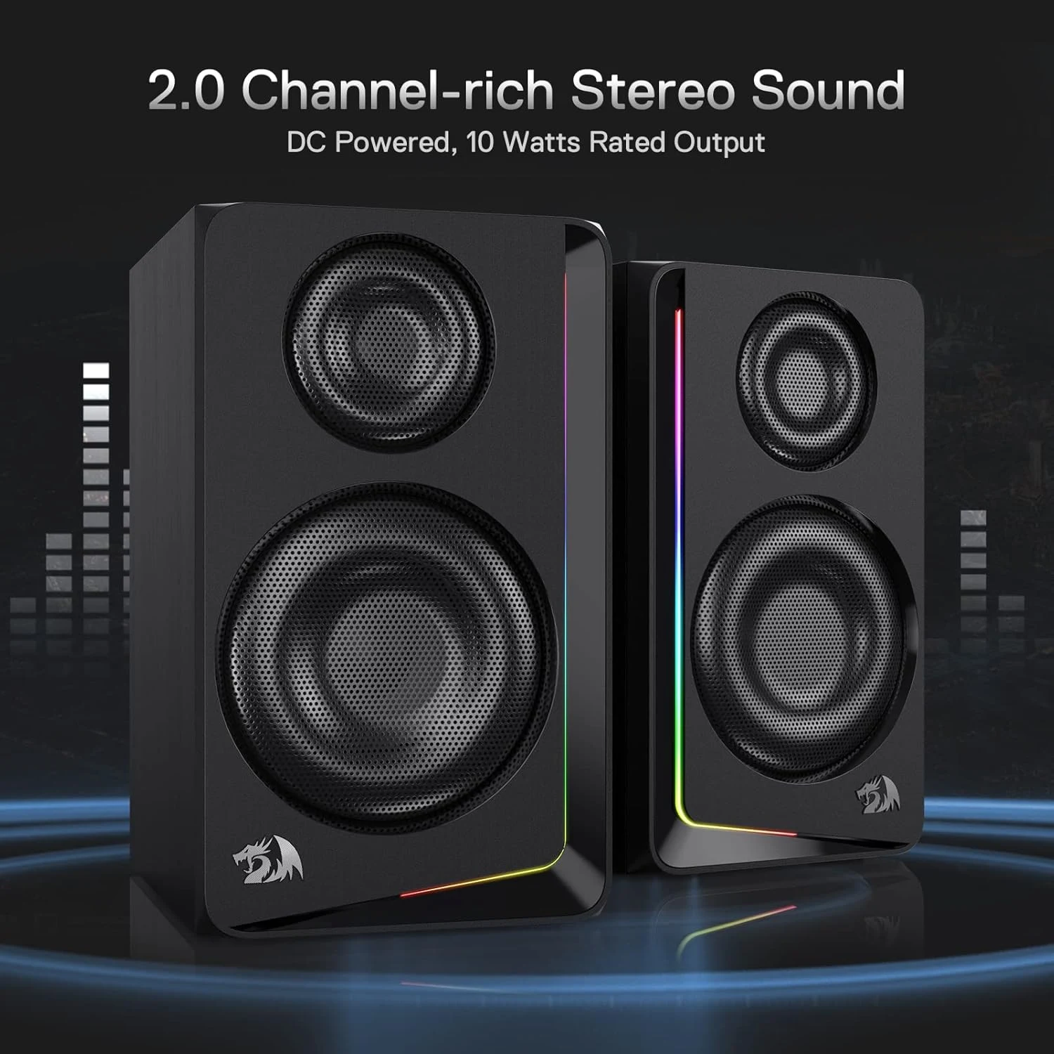 Redragon GS812 Wireless RGB Wooden PC Gaming Speaker