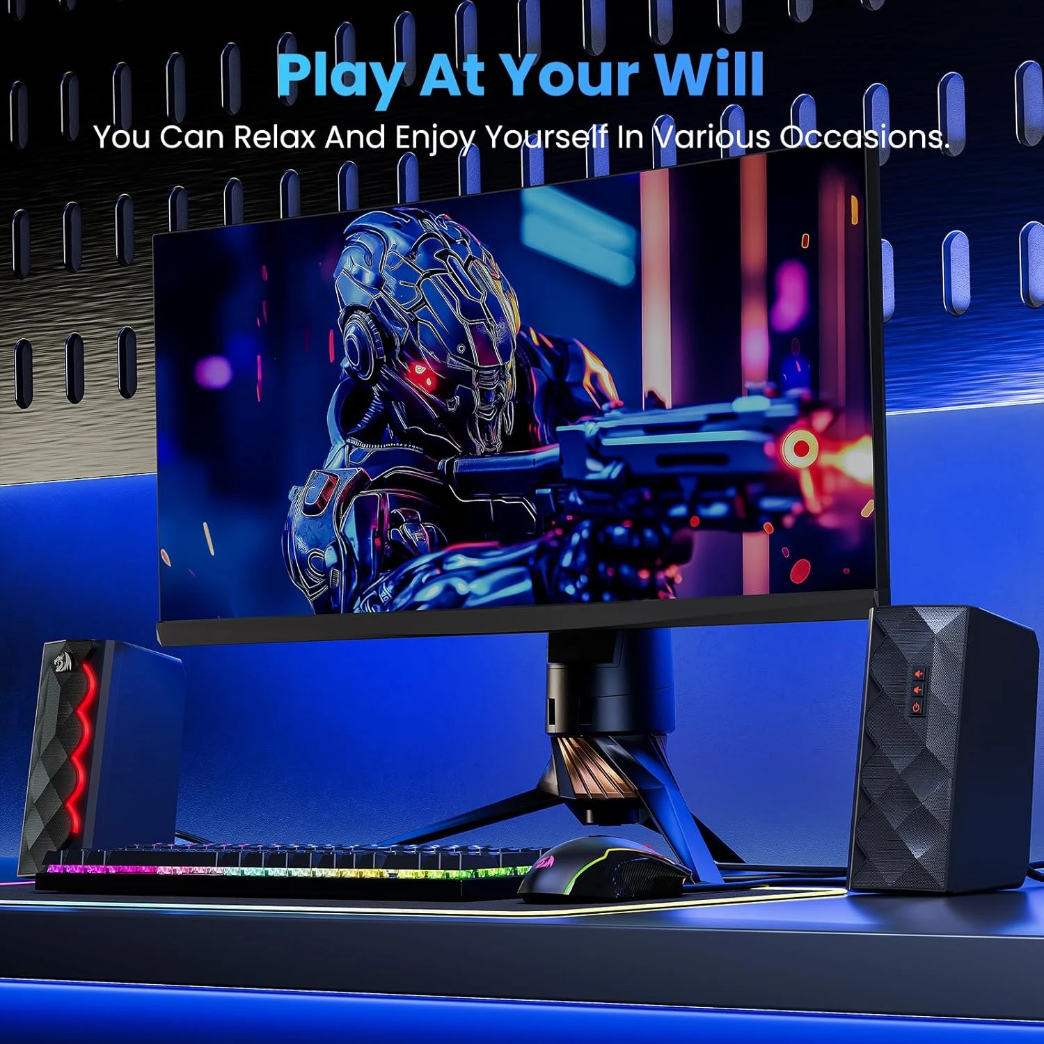 Redragon GS522 Cipher Stereo PC RGB Gaming Speaker - Black
