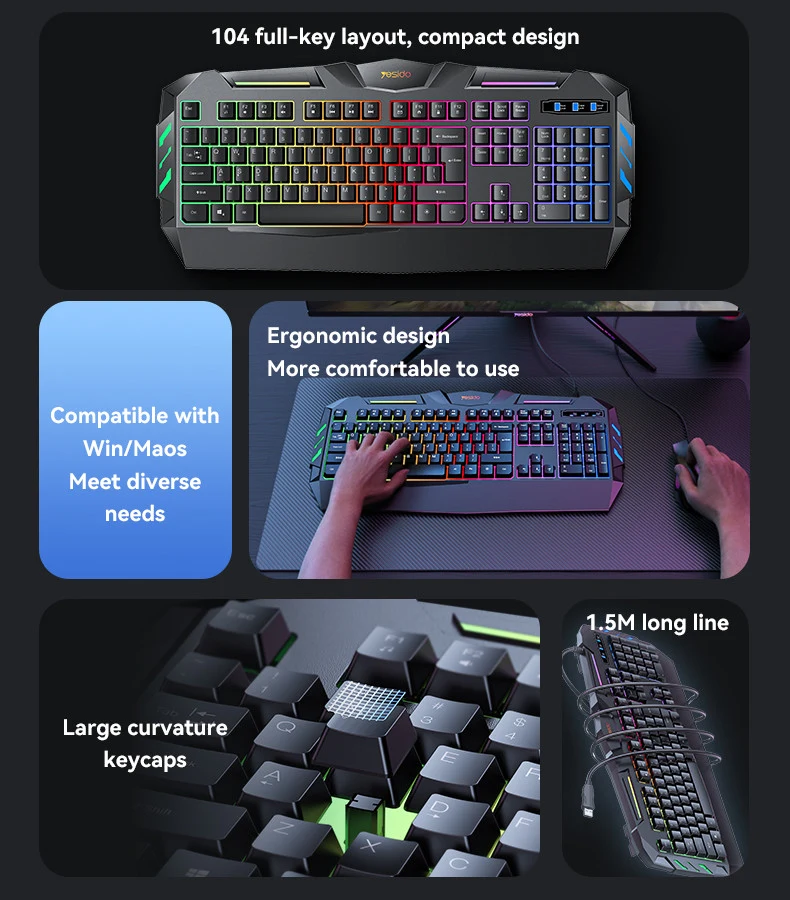 Yesido KB21 full-size 104-key layout