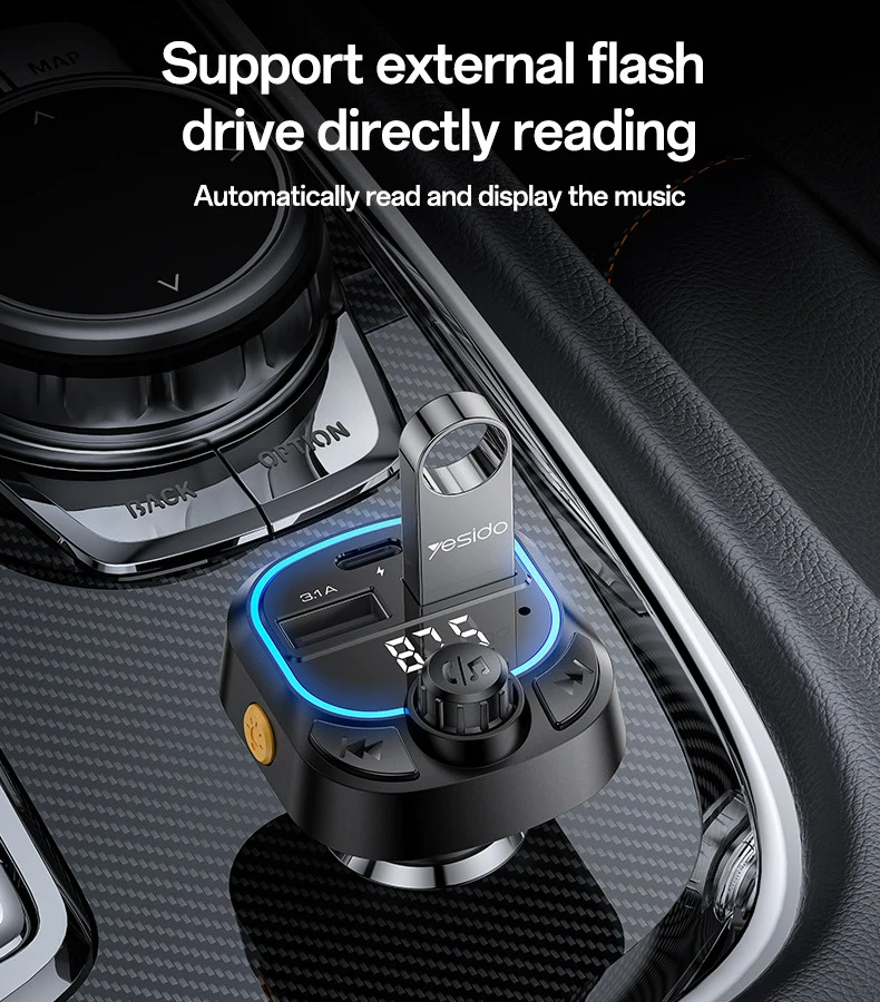 Yesido Y70 BT5.3 3-Device Car Charger FM Transmitter