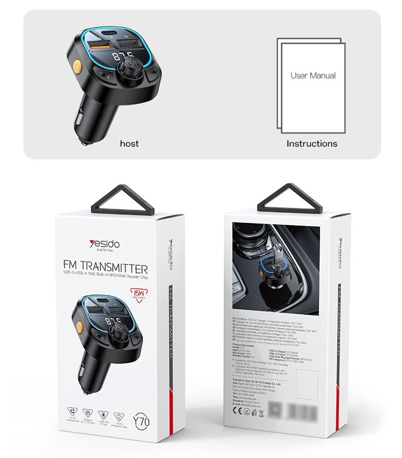 Yesido Y70 car charger lifestyle image