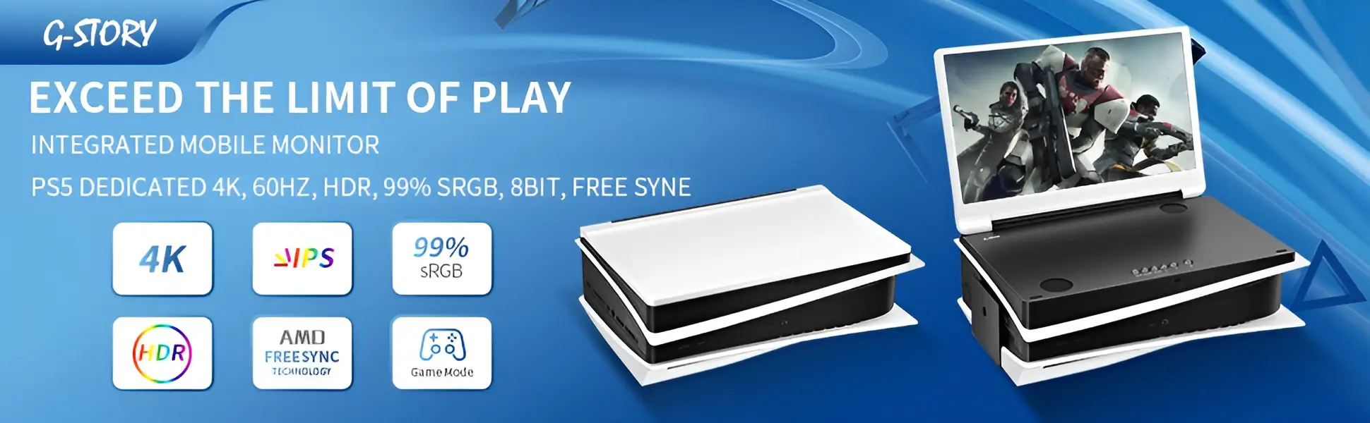 G-STORY 15.6-inch 4K Portable Monitor for PS5