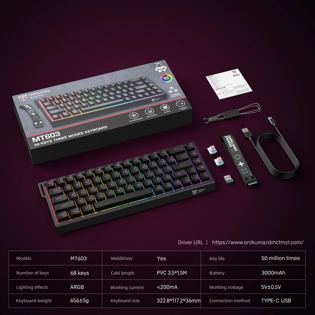 ONIKUMA MT603 Black Gaming Keyboard