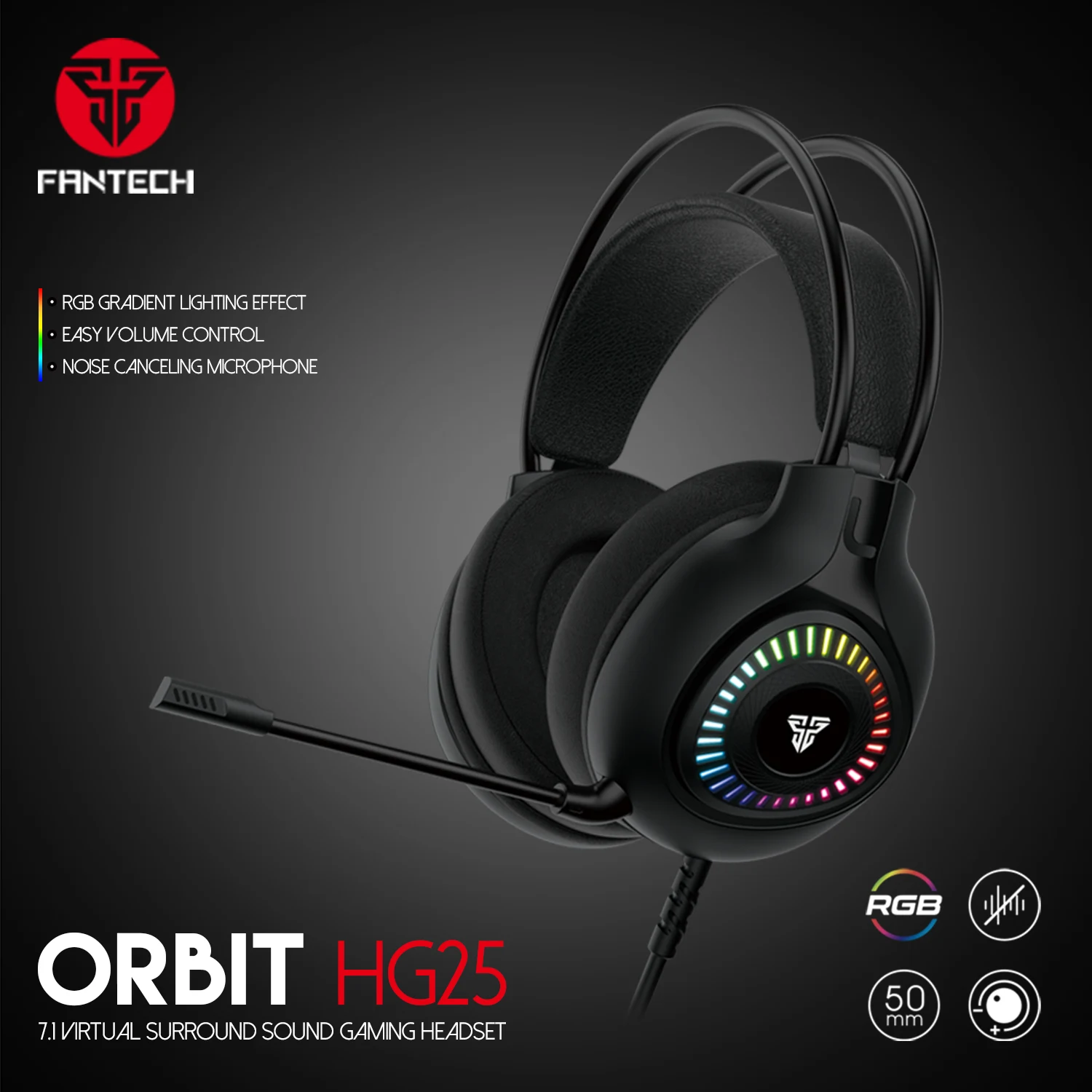 سماعة فانتيك ORBIT HG25 7.1 للألعاب أسود
