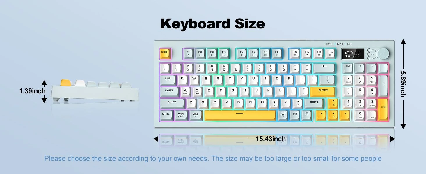 ONIKUMA G80 Keyboard Size