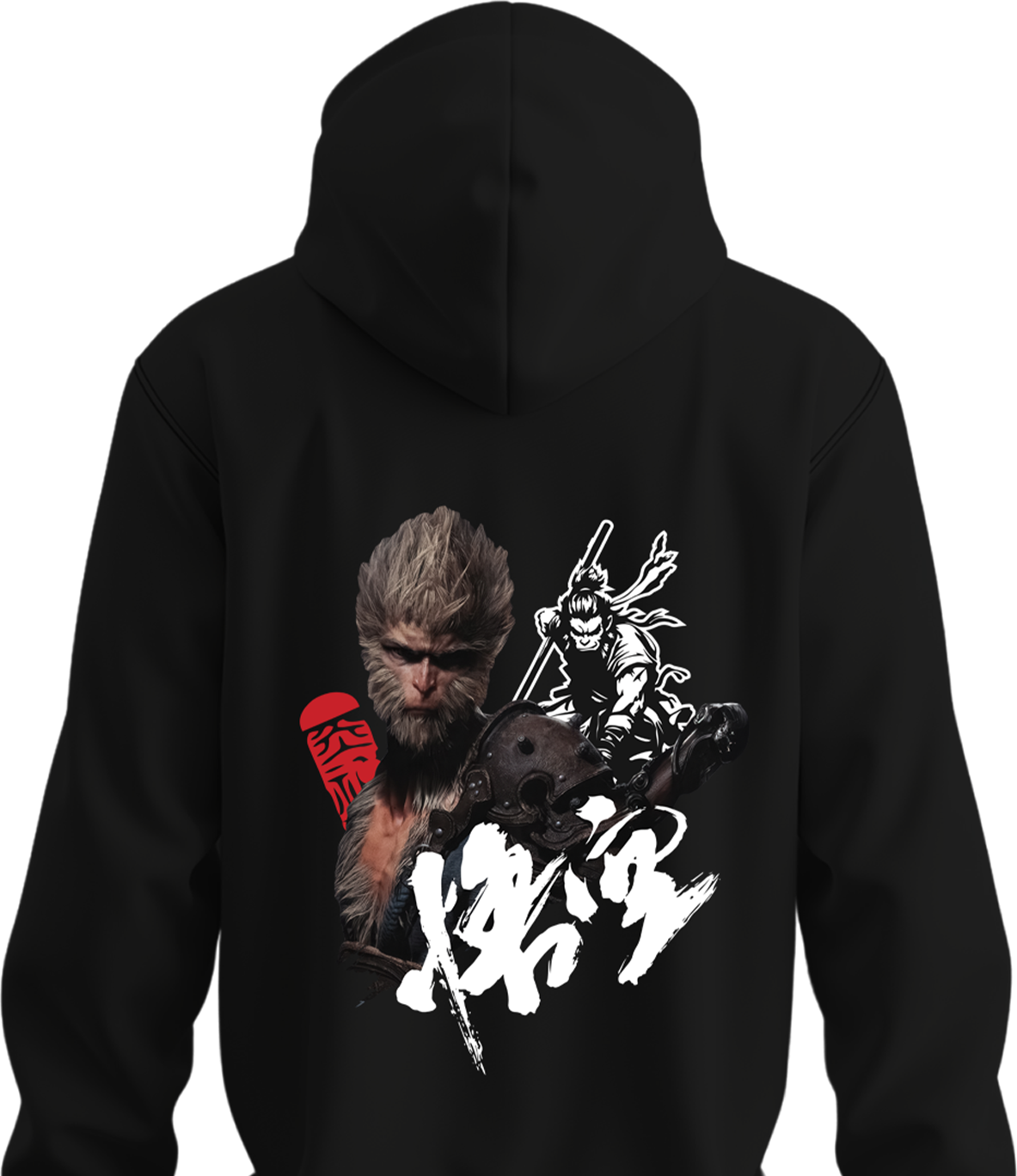 Back Wukong artwork - Black Myth hoodie