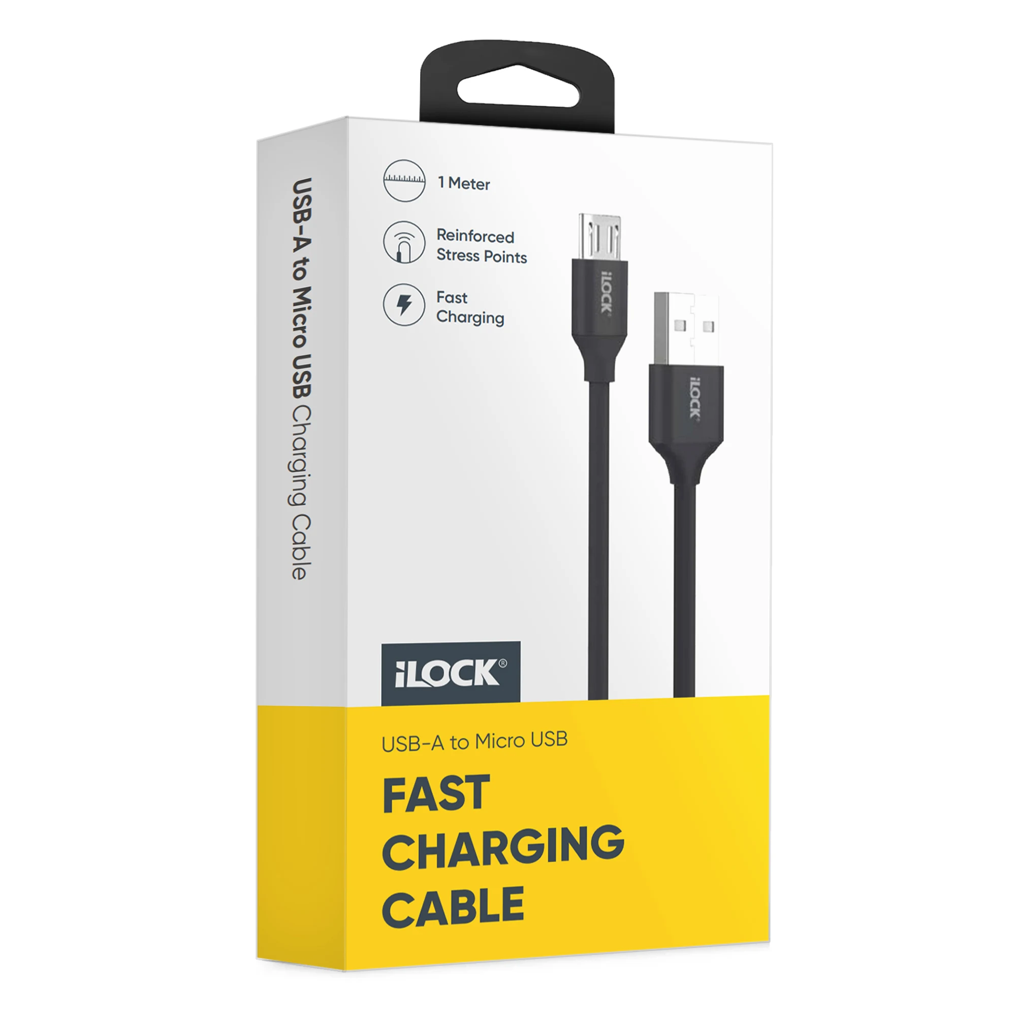 iLOCK Fast Charging & Data USB-A to Micro USB Cable - 1M - Black