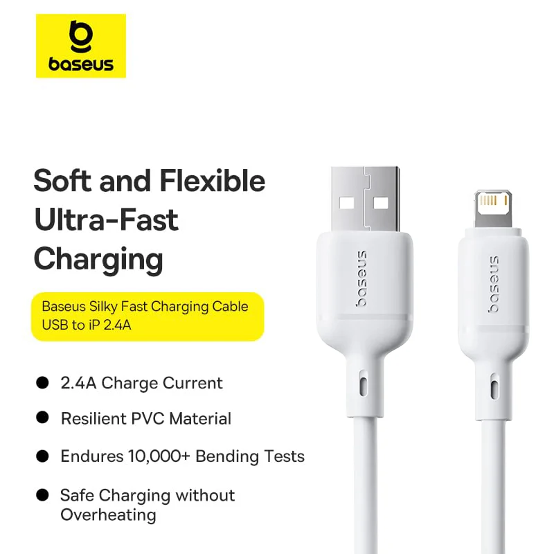 Baseus Silky Series USB-A to Lightning Cable 2M White