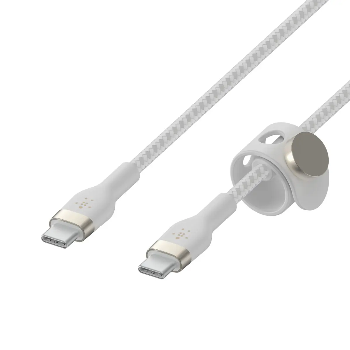 بلكين بوست تشارج برو فليكس كابل USB-C إلى USB-C مضفر 60W بطول 1 متر أبيض