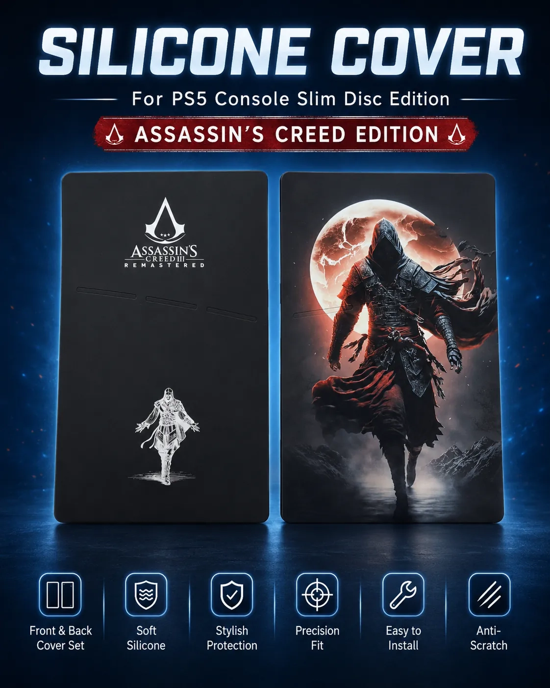 Assassin's Creed PS5 Slim Disc Silicone Cover