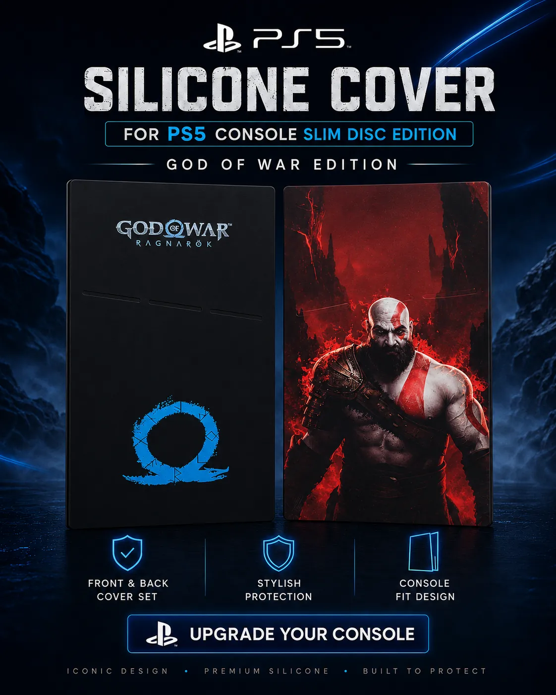 God of War PS5 Slim Disc Silicone Cover