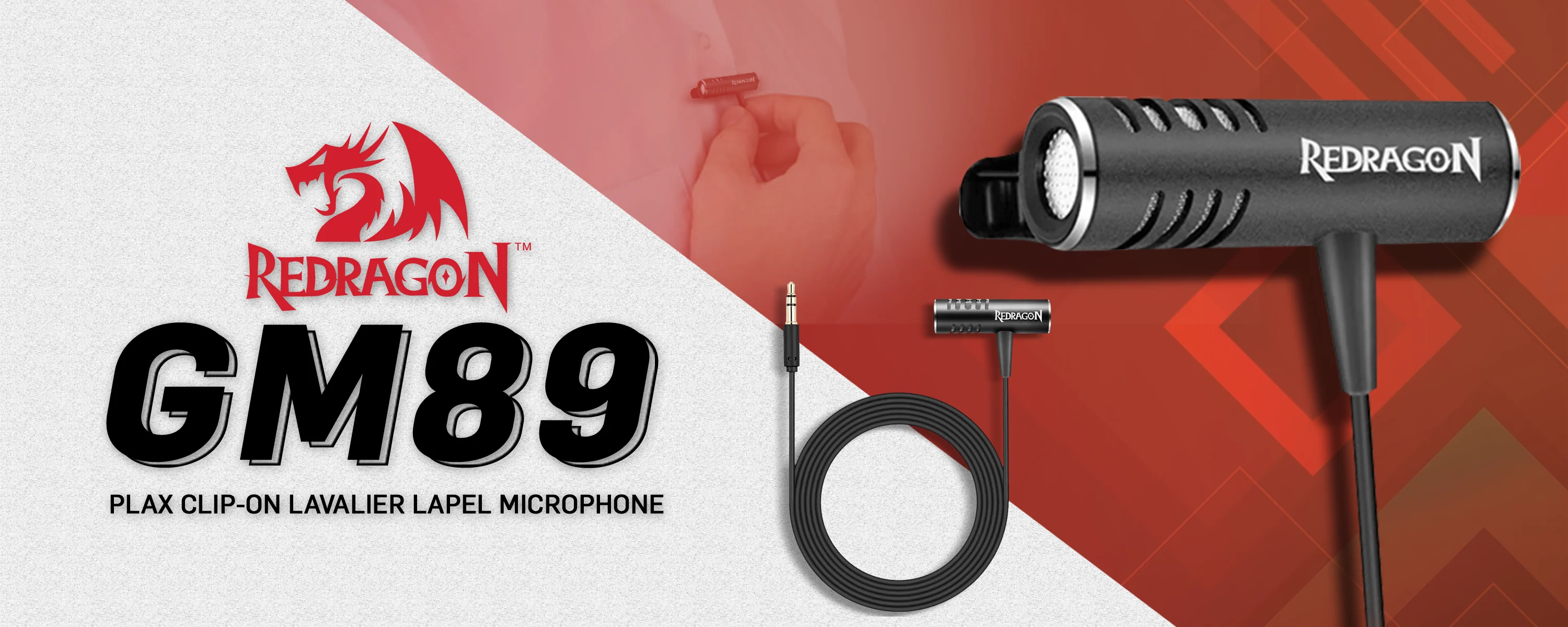 Redragon GM89 Plax Aux Clip-on Gaming Microphone Black