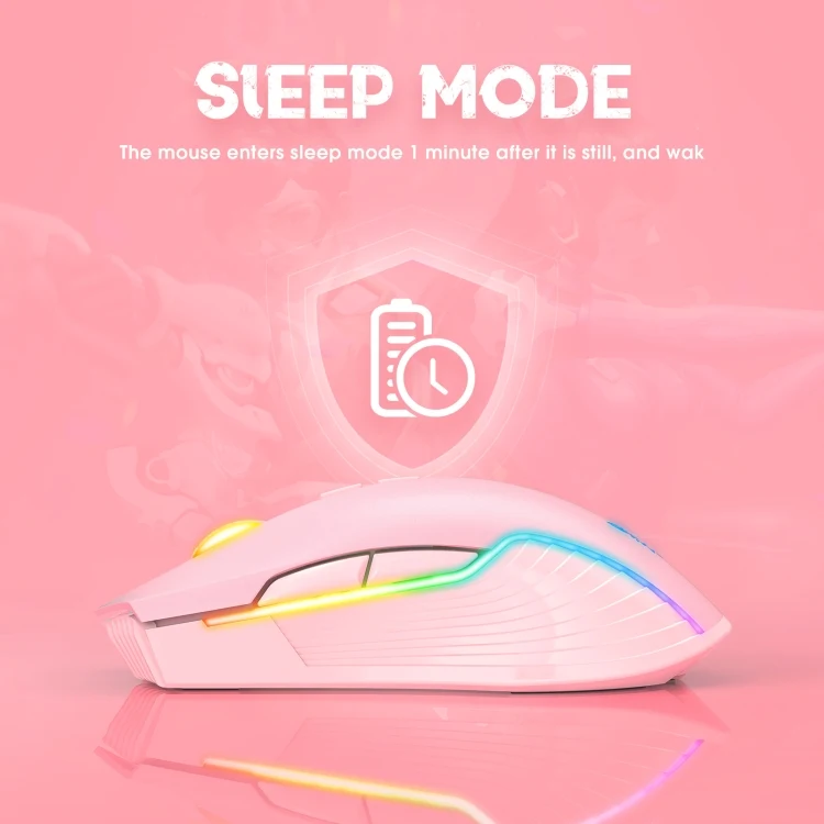 Onikuma CW905 Wireless RGB Gaming Mouse - Pink