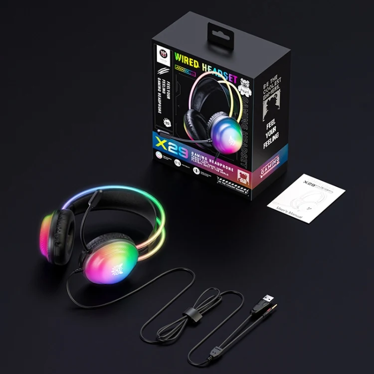 ONIKUMA X29 RGB Wired Gaming Headset Black closing visual
