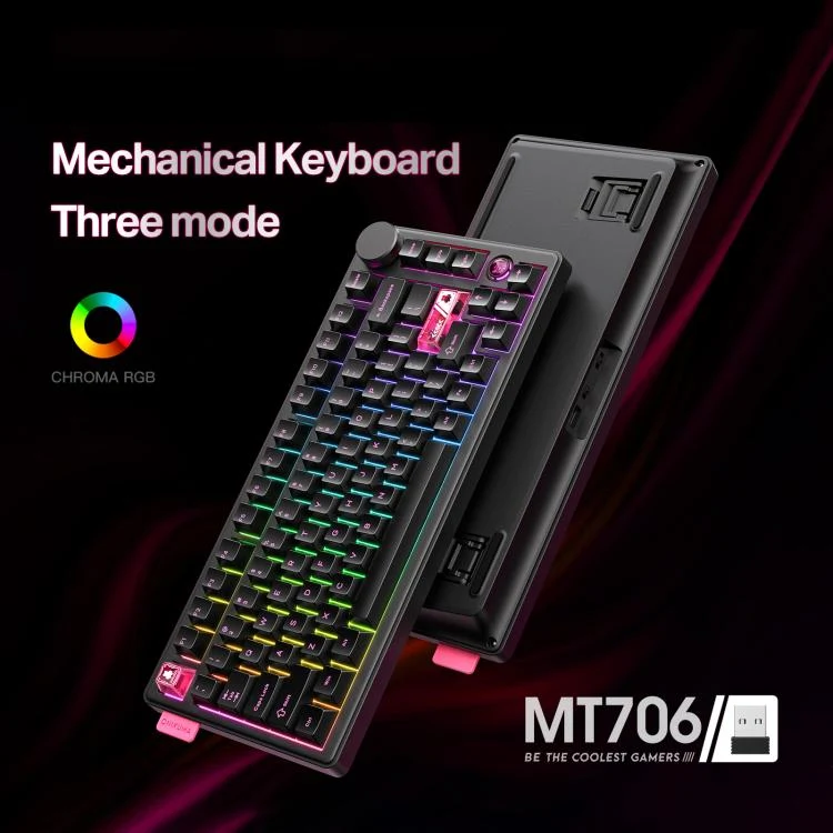 ONIKUMA MT706 Tri-Mode RGB Mechanical Keyboard Black