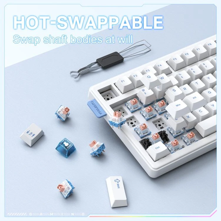ONIKUMA MT706 Tri-Mode Gasket RGB Gaming Mechanical Keyboard - White