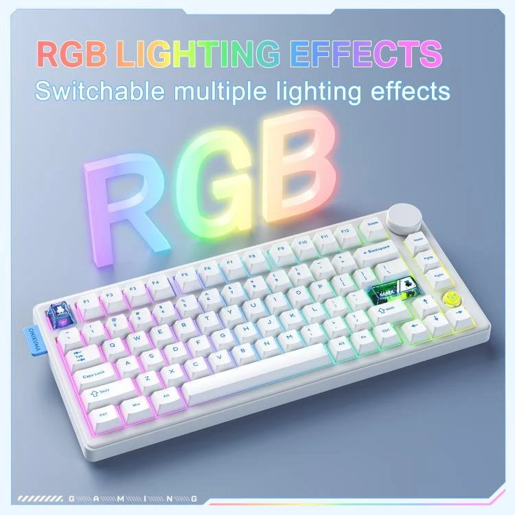 ONIKUMA MT706 Tri-Mode Gasket RGB Gaming Mechanical Keyboard - White