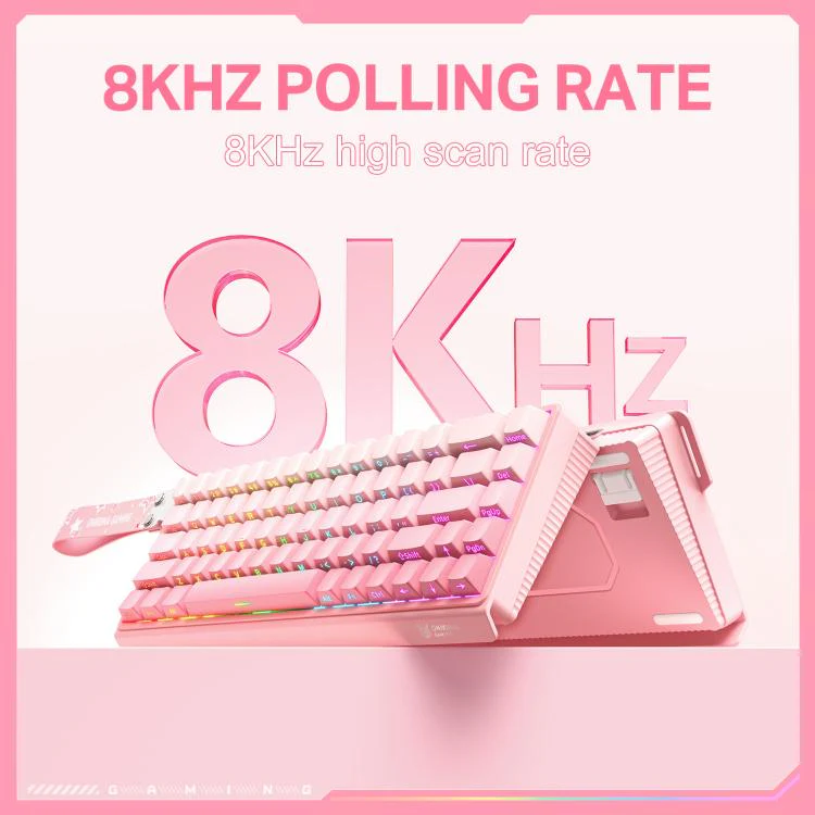 ONIKUMA G69 RGB Wired Hall-Effect Magnetic Gaming Keyboard - Pink