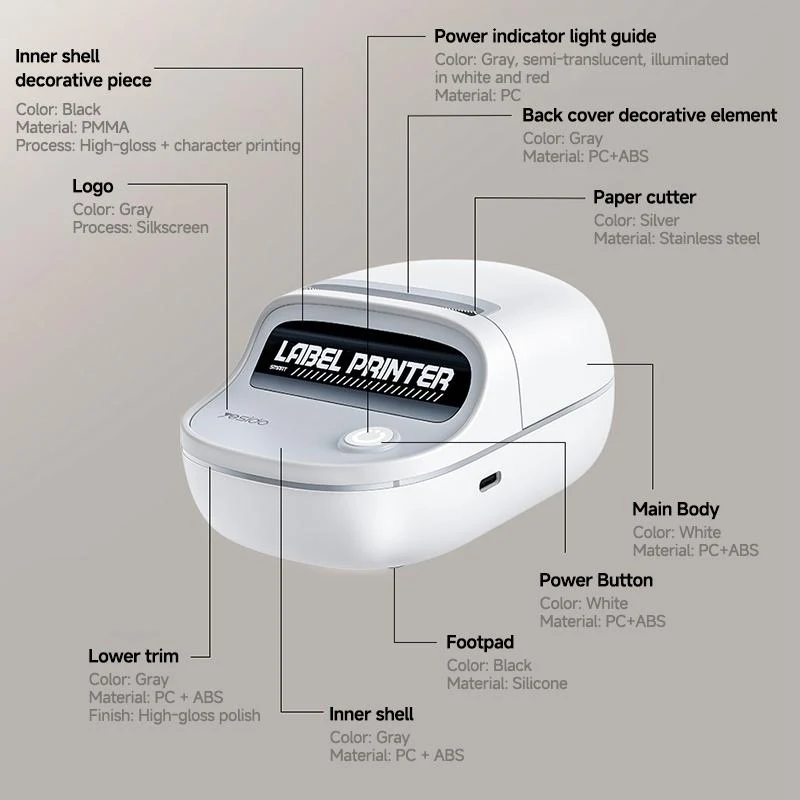 YESIDO SP10 Wireless Thermal Label Printer - White