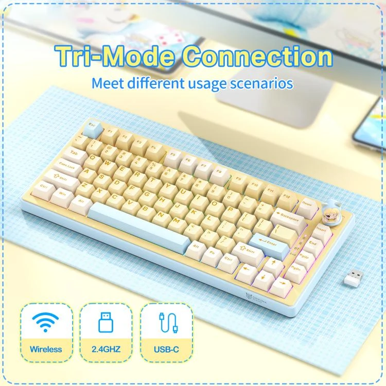 ONIKUMA MT707 Tri-Mode Connection Yellow