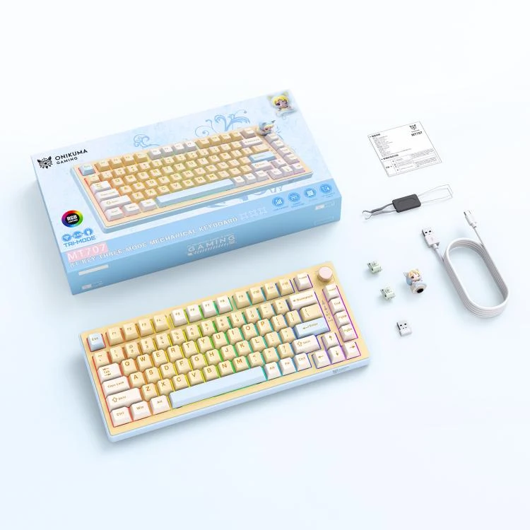ONIKUMA MT707 Yellow 82-Key Layout