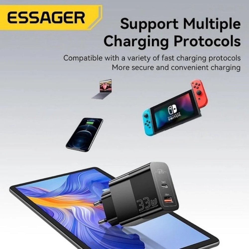 إيساجر شاحن ECT33W - LJB01-Z بقوة 33 وات - اسود