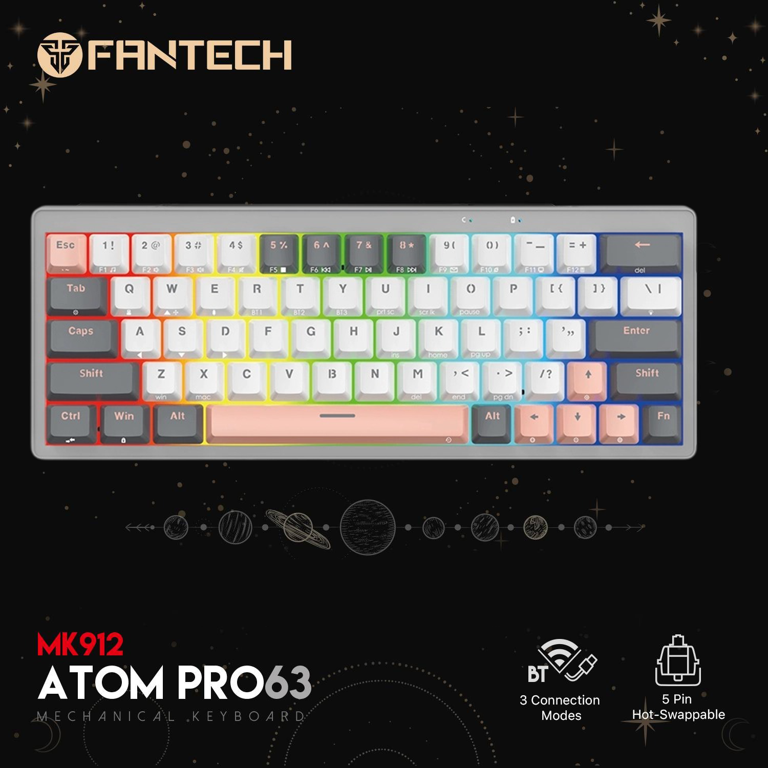 فانتك ATOM PRO63 MK912 ساترن – رمادي (سويتش أزرق)