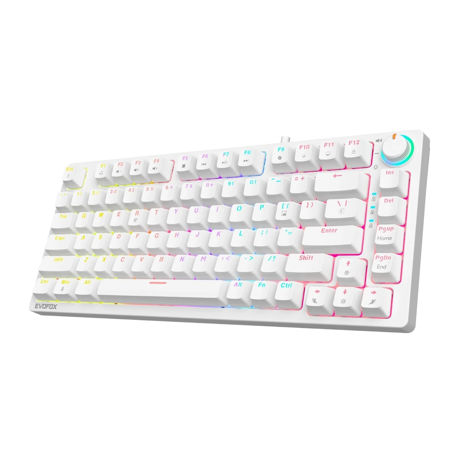 فانتك ATOM81 MK875V2 كيبورد ميكانيكال سلكي – أبيض (سويتش أحمر)