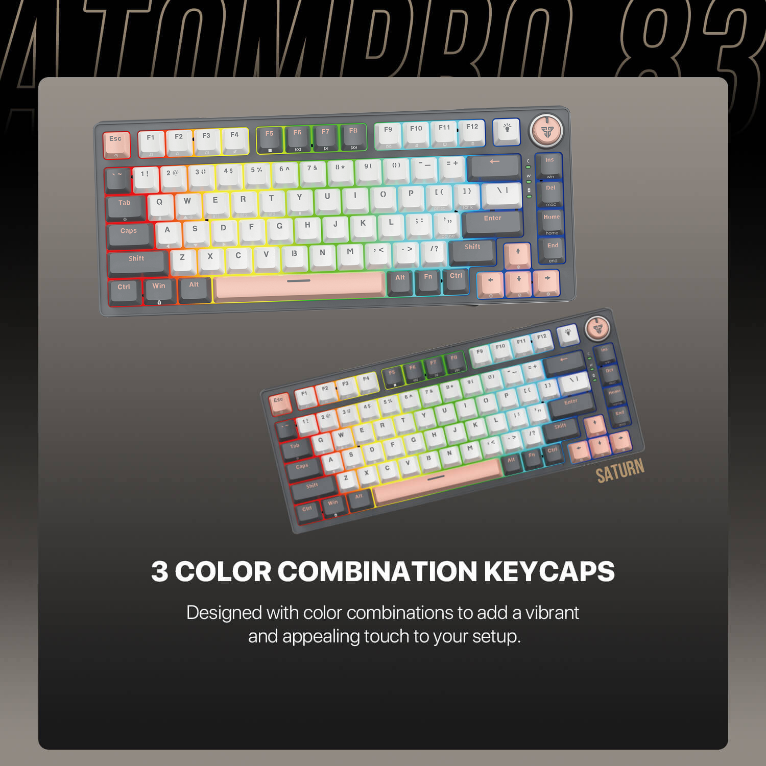 فانتك ATOM PRO83 MK913 ساترن – رمادي (سويتش أزرق)