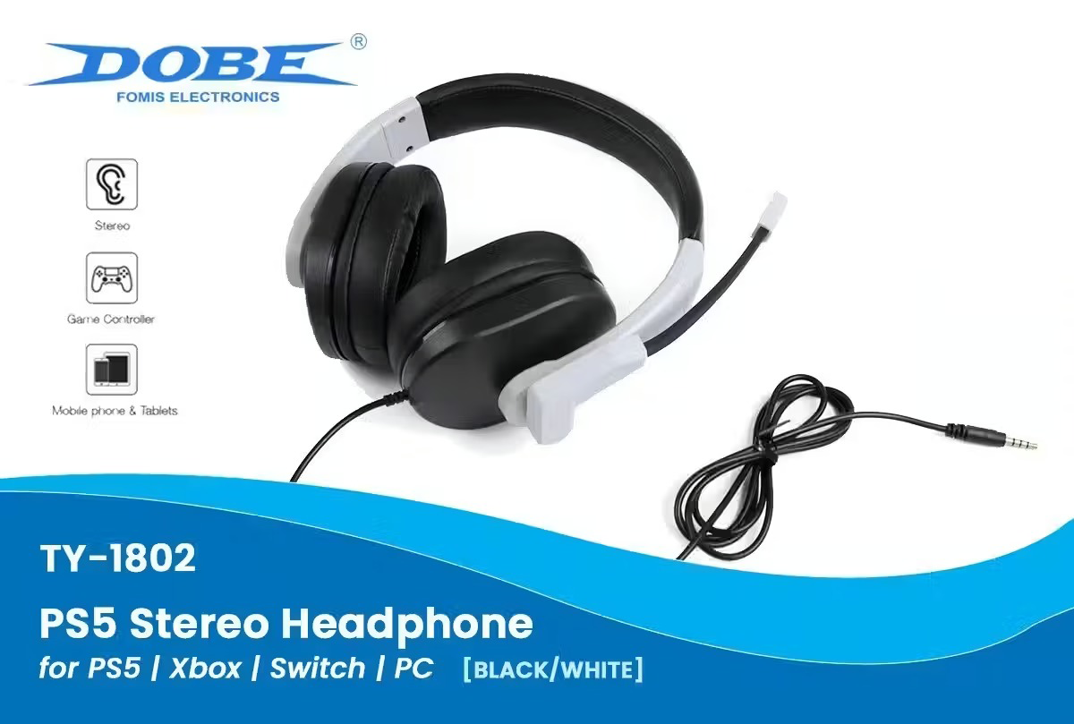 DOBE TY-1802 Stereo Wired Gaming Headphone - White