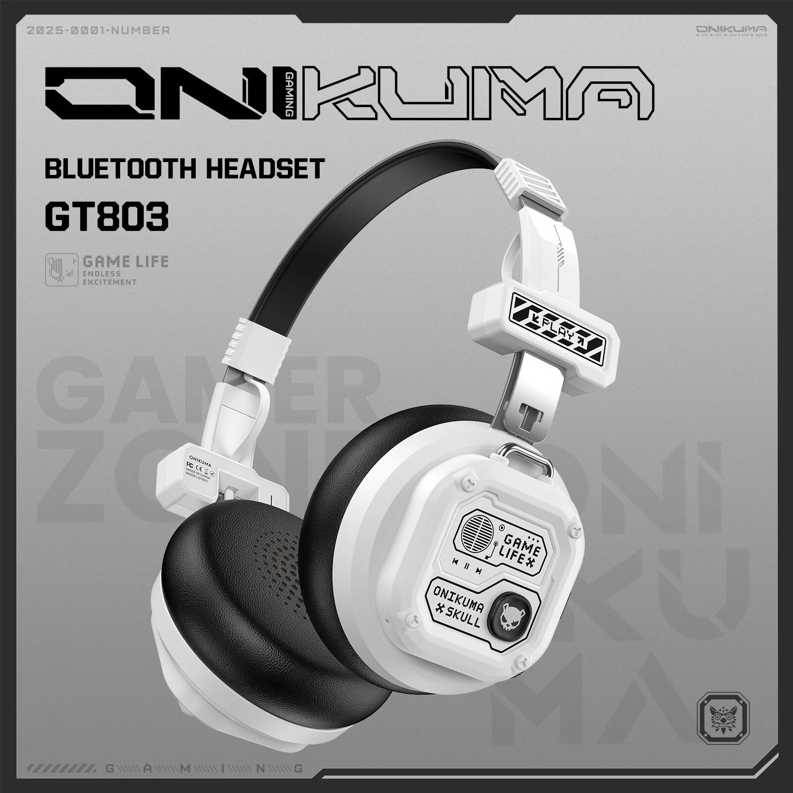 ONIKUMA GT803 Dual-Wireless Headset White