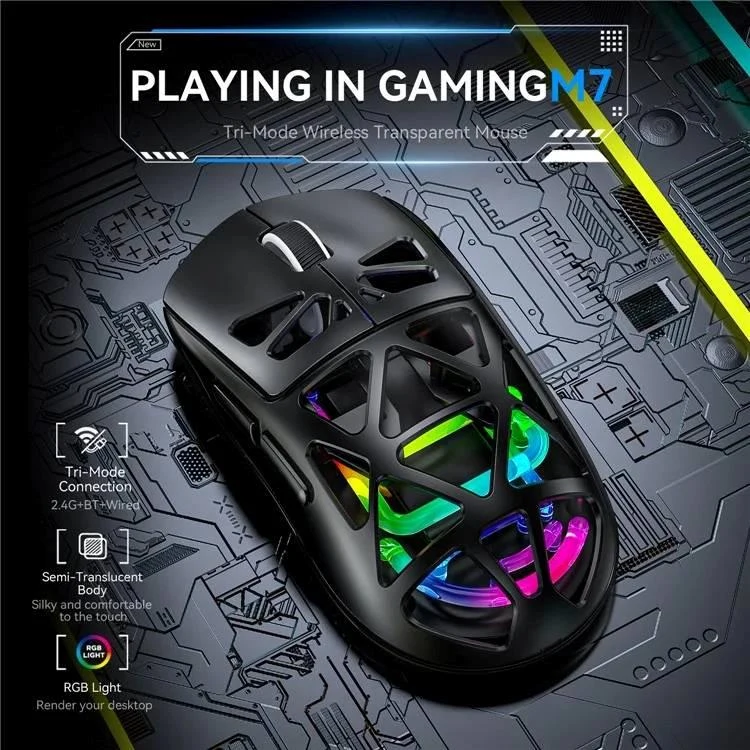 Forev FV-M7 tri-mode Wireless Gaming Mouse - Black