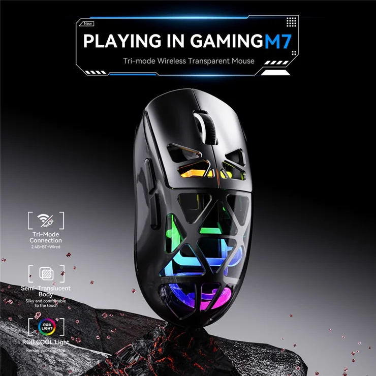 Forev FV-M7 tri-mode Wireless Gaming Mouse - Black